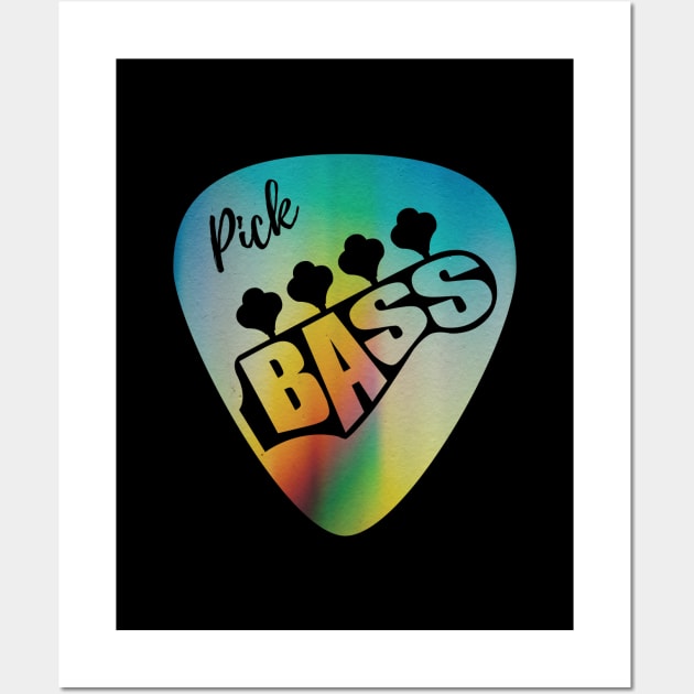 Pick Bass Guitar Colorful Theme Wall Art by nightsworthy